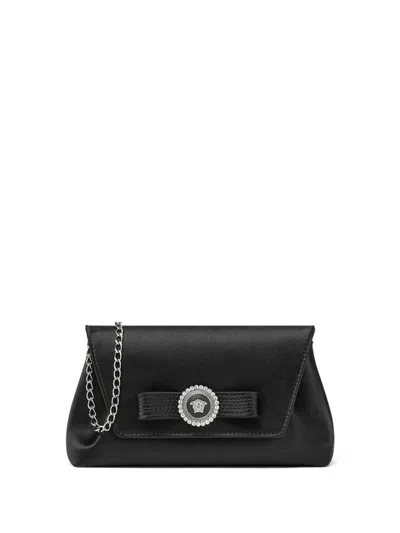 Versace La Medusa Clutch Bag In Black