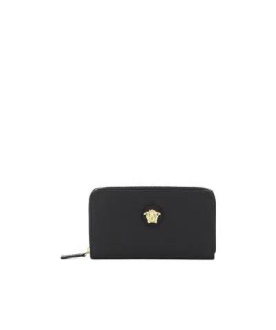 Versace La Medusa Continental Wallet In Black