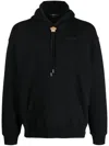 Versace Cotton Sweatshirt With Iconic Embroidery On The Front In Black