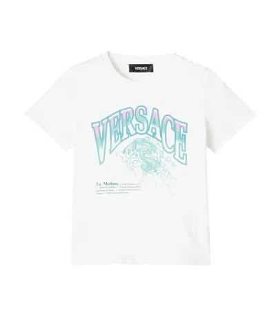 Versace Kids' La Medusa Cotton Jersey T-shirt In White