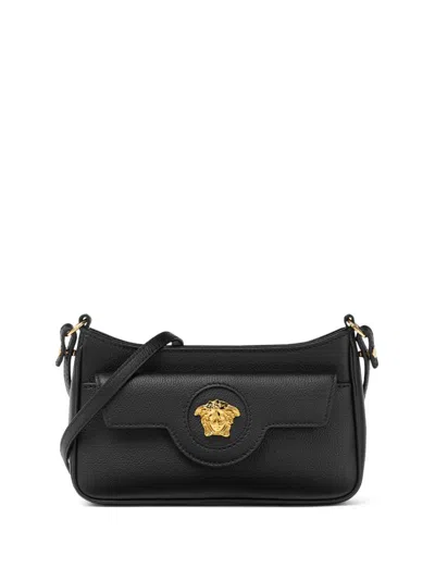 Versace La Medusa Cross Body Bag In Black