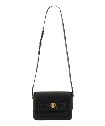 Versace La Medusa Crossbody Bag In Black