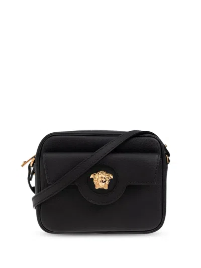 Versace La Medusa Crossbody Bag In Black