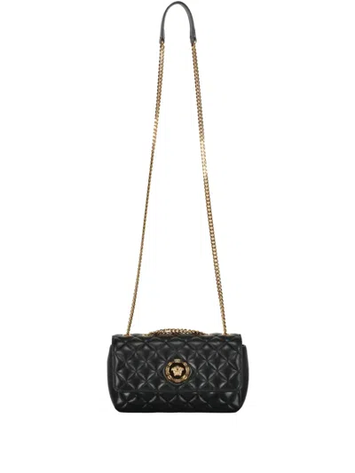 Versace La Medusa Crossbody Bag In Black