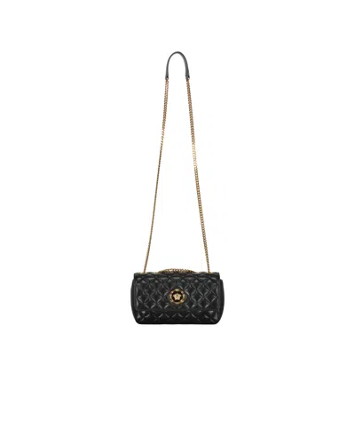 Versace La Medusa Crossbody Bag In Black