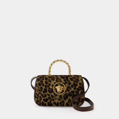 Versace La Medusa Crossbody In Brown