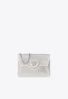 Versace La Medusa Crystal Clutch Bag In Silver