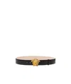 Versace La Medusa Crystal-embellished Belt In Black