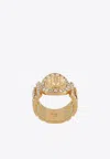 Versace La Medusa Crystal-embellished Ring In Gold