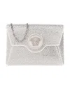 Versace Crystal La Medusa Envelope Clutch In White
