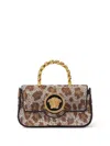 Versace La Medusa Mini Beaded Top-handle Bag In 褐色