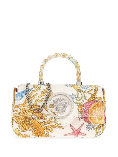 Versace La Medusa Embellished Sea-life Cross Body Bag In White