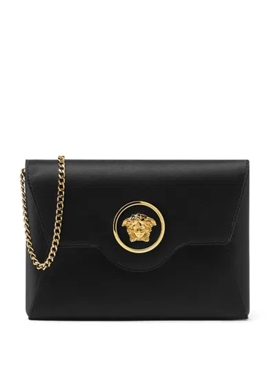 Versace La Medusa Kuvert-clutch In Schwarz