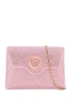 Versace Crystal La Medusa Envelope Clutch In Rosa