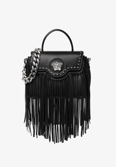 Versace La Medusa Fringed Top Handle Bag