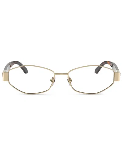 Versace 53mm Geometric Optical Glasses In Gold