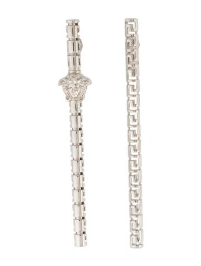 Pre-owned Versace La Medusa Greca Drop Earrings In Multi