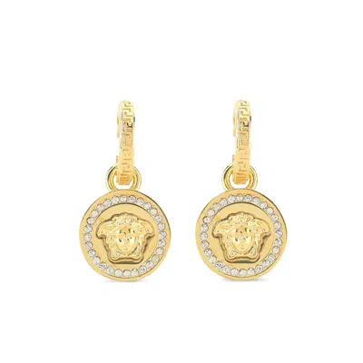 Versace La Medusa Greca Earrings In Gold