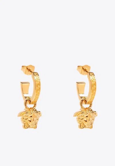 Versace La Medusa Greca Hoop Earrings In Gold