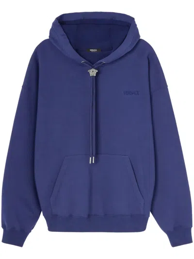 Versace Medusa Hoodie In Blue