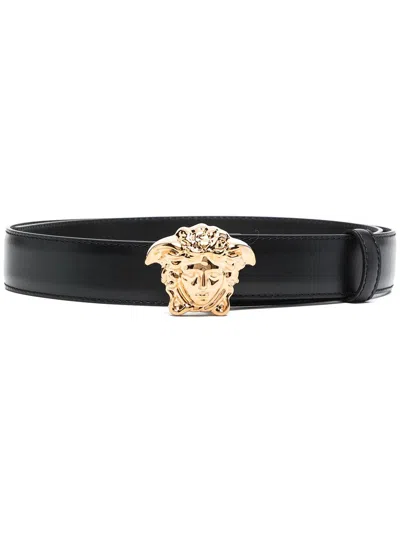 VERSACE VERSACE LA MEDUSA LEATHER BELT