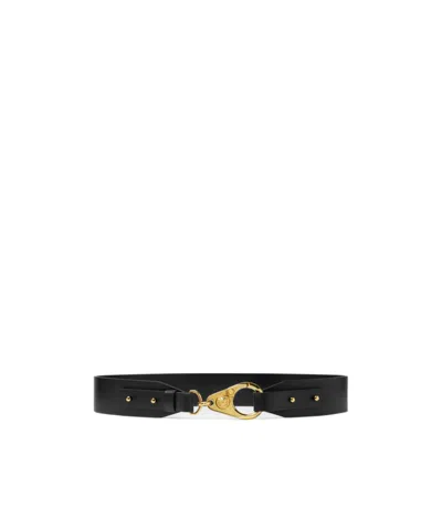 Versace La Medusa Leather Belt In Black