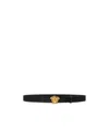 Versace La Medusa Leather Belt Man Belt Black Size 39.5 Calfskin In Black