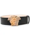 Versace La Medusa Leather Belt In Black
