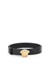 Versace 40mm Leather Belt In Black