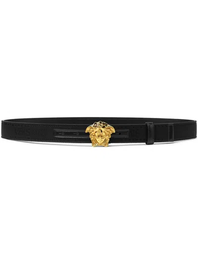 Versace Allover La Medusa Belt In Black