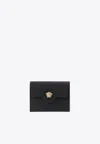Versace La Medusa Leather Cardholder In Black