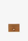 Versace La Medusa Leather Cardholder In Brown