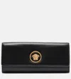 Versace La Medusa Leather Clutch In Black