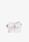 Versace La Medusa Leather Crossbody Bag In White