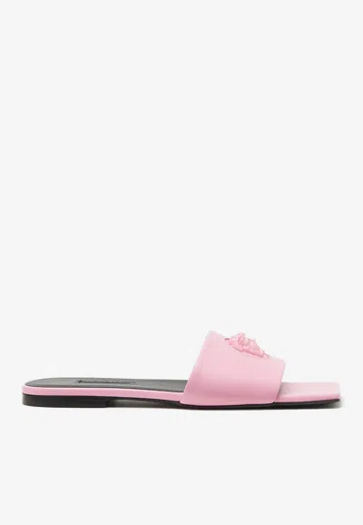 Versace Woman Sandals Pink Size 7.5 Soft Leather