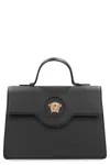 Versace La Medusa Leather Handbag In Black