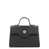 Versace La Medusa Leather Handbag In Black