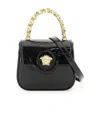 Versace La Medusa Leather Mini Bag In Black