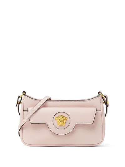 Versace La Medusa Leather Mini Bag In Pink