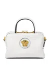 Versace La Medusa Leather Mini Tote Bag In White