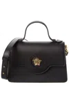 Versace La Medusa Leather Satchel In Black