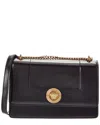 Versace La Medusa Leather Shoulder Bag In Black