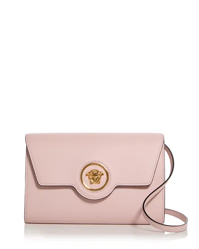 Versace La Medusa Leather Shoulder Bag In Dusty Rose