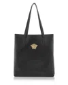 Versace La Medusa North-south Leather Tote Bag In Black