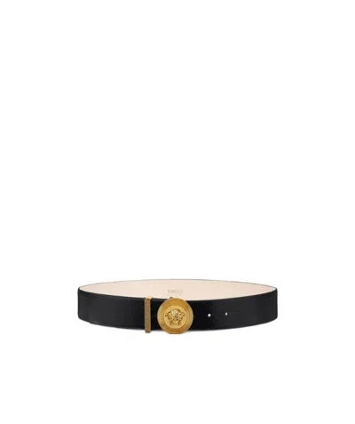 Versace La Medusa Logo-buckle Belt In Multicolor