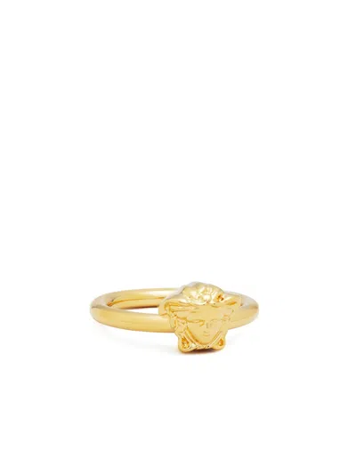 Versace La Medusa Logo Ring In Gold
