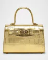 Versace La Medusa Metallic Croc-embossed Bag