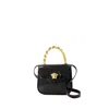 Versace La Medusa Mini Bag In Patent Leather In Black