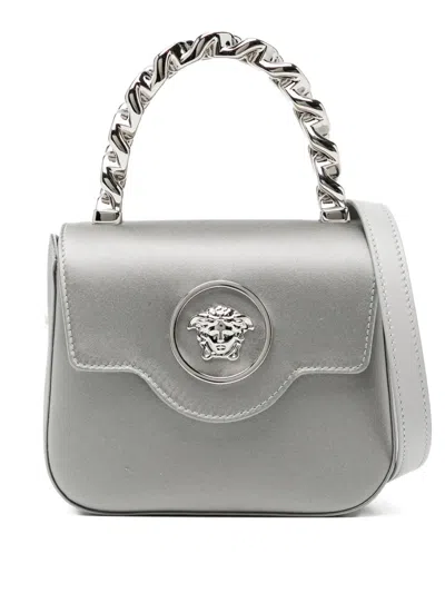 Versace La Medusa Mini Bag In Gray