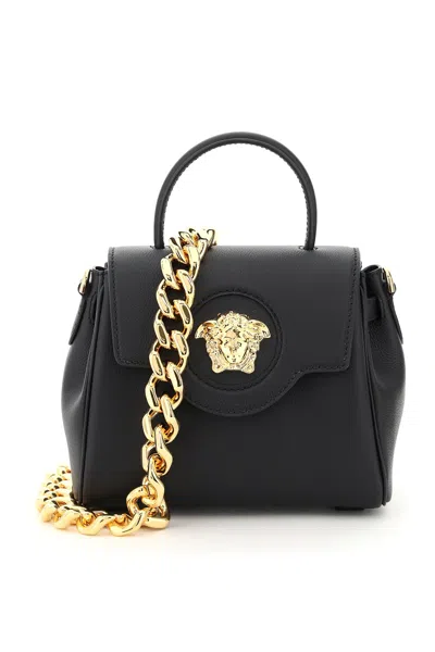 Versace 'la Medusa' Mini Handbag In Black